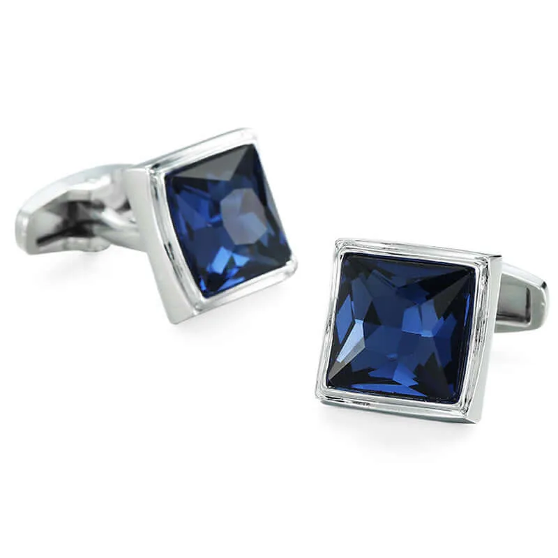 Men's Simple Zircon Crystal Swank Cufflinks