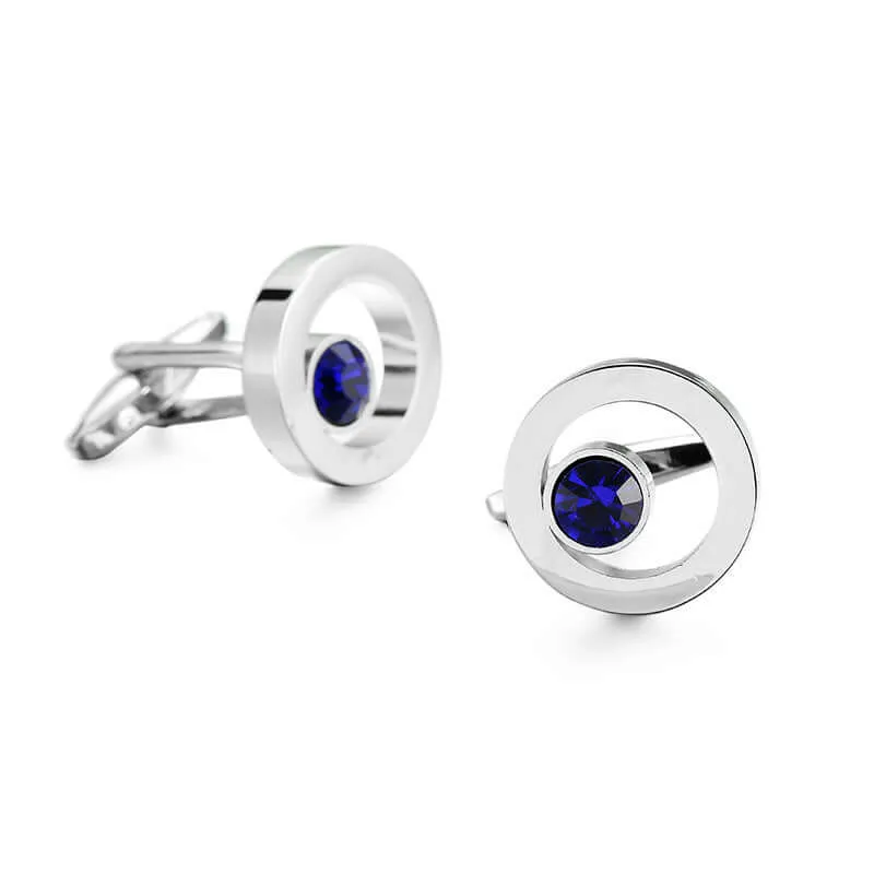 Men's Simple Zircon Crystal Swank Cufflinks