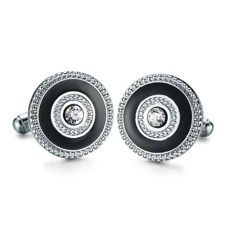 Men's Simple Zircon Crystal Swank Cufflinks