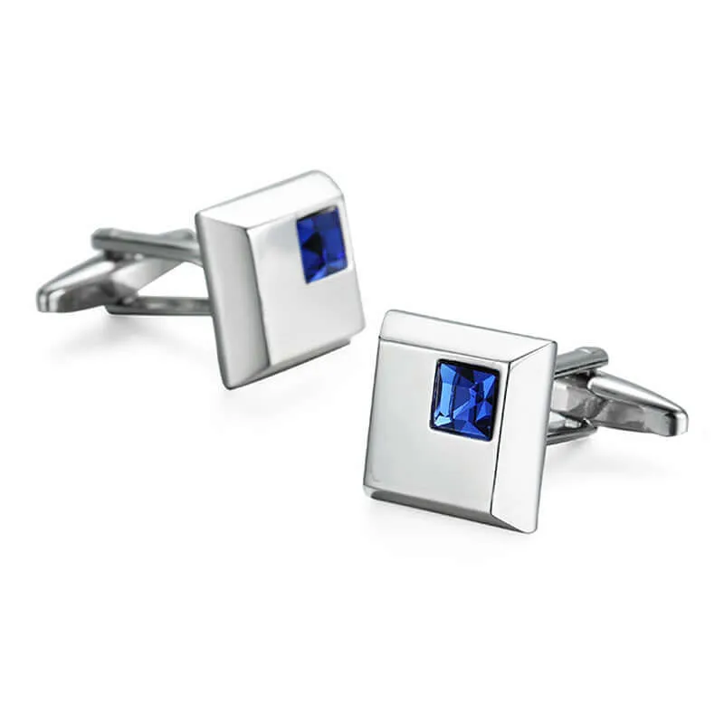 Men's Simple Zircon Crystal Swank Cufflinks