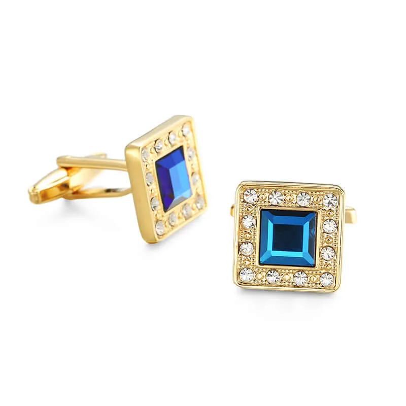 Men's Simple Zircon Crystal Swank Cufflinks