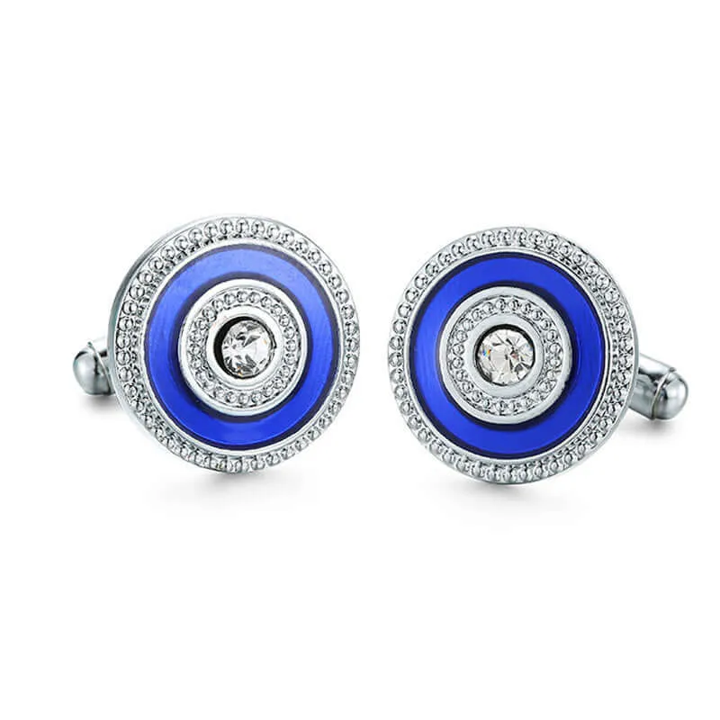 Men's Simple Zircon Crystal Swank Cufflinks