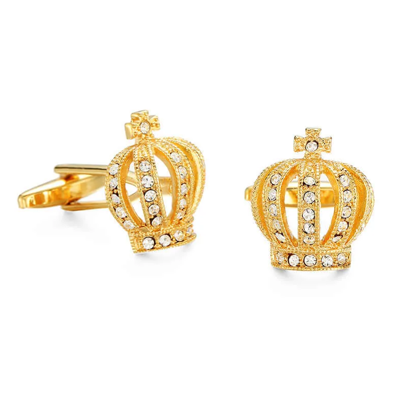 Men's Simple Zircon Crystal Swank Cufflinks