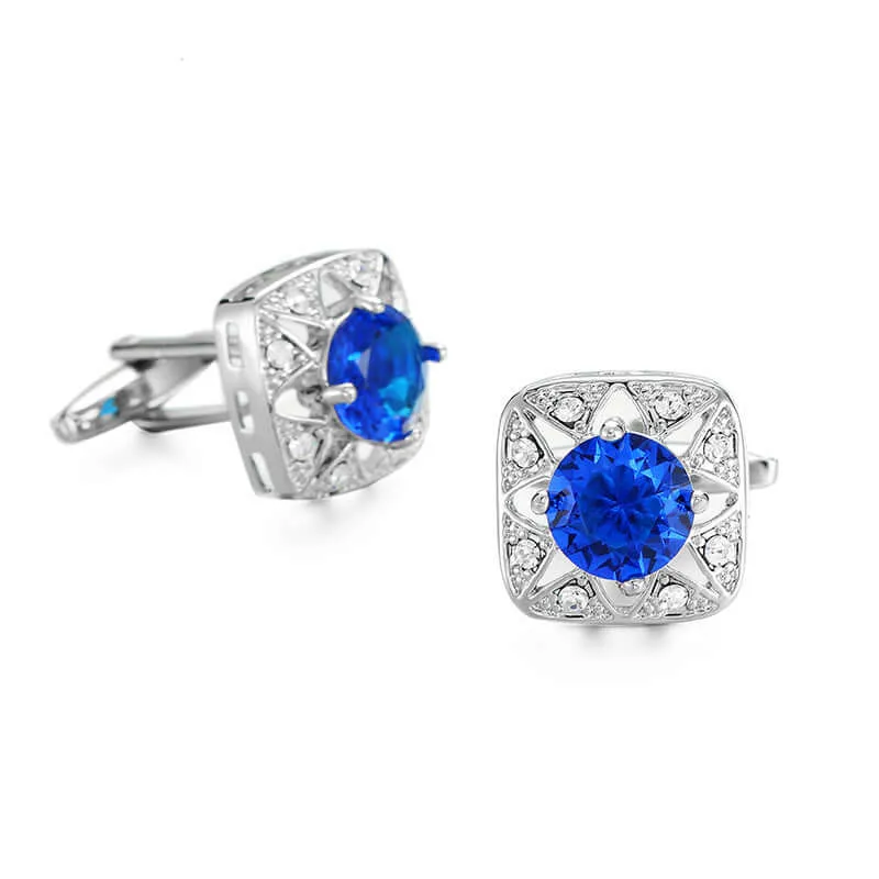 Men's Simple Zircon Crystal Swank Cufflinks