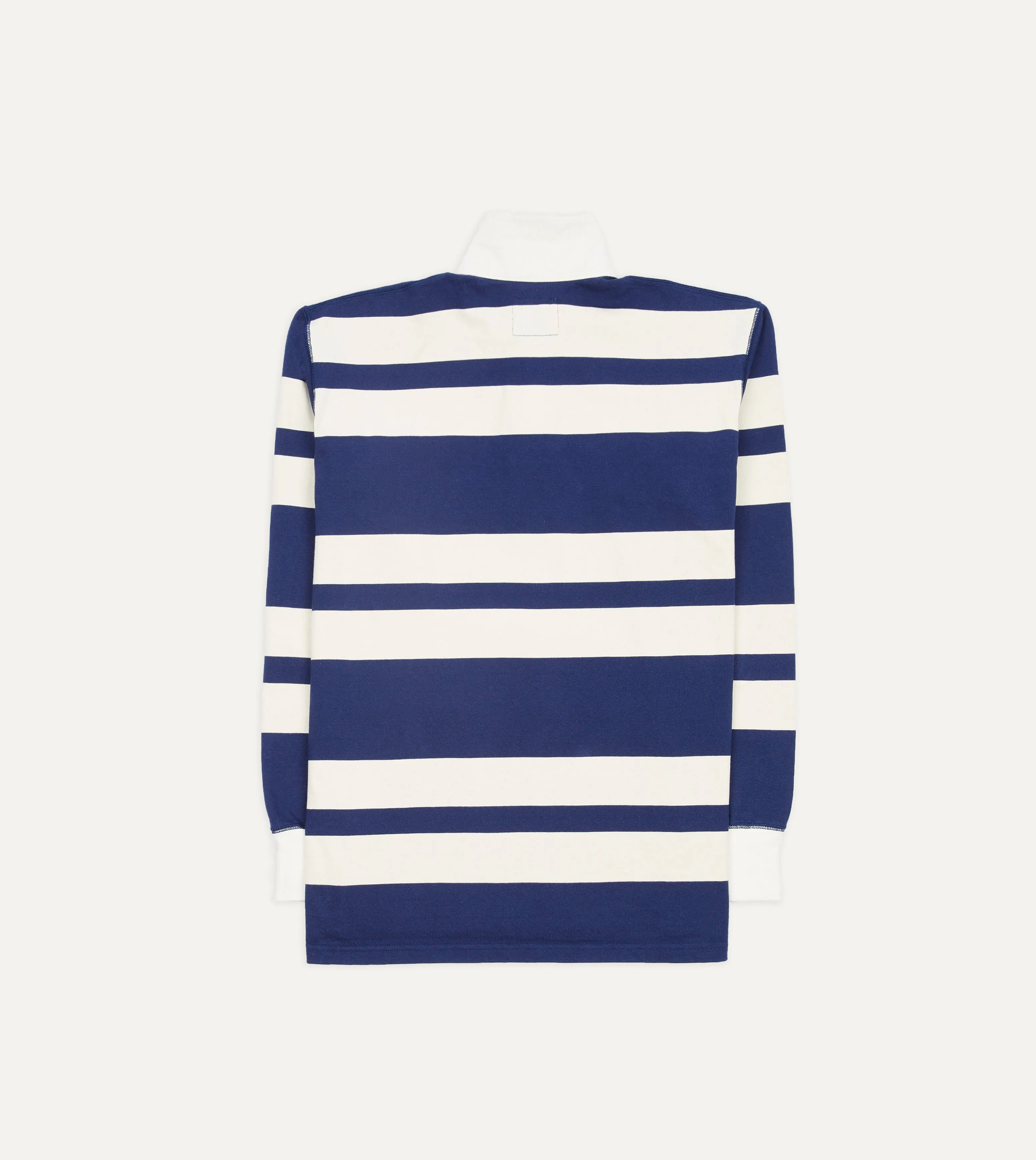 Navy and Ecru Stripe Cotton Rugby Shirt