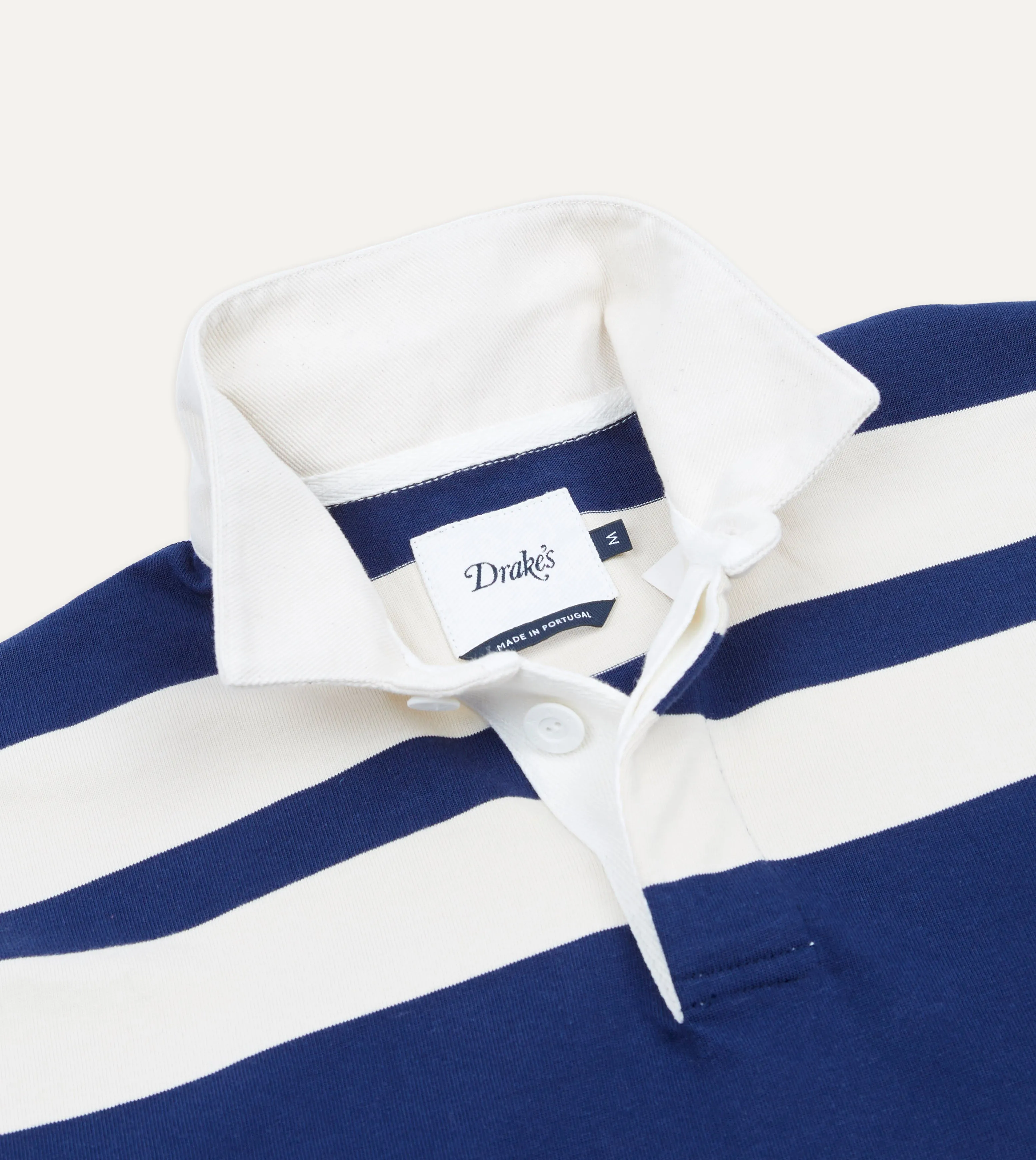 Navy and Ecru Stripe Cotton Rugby Shirt