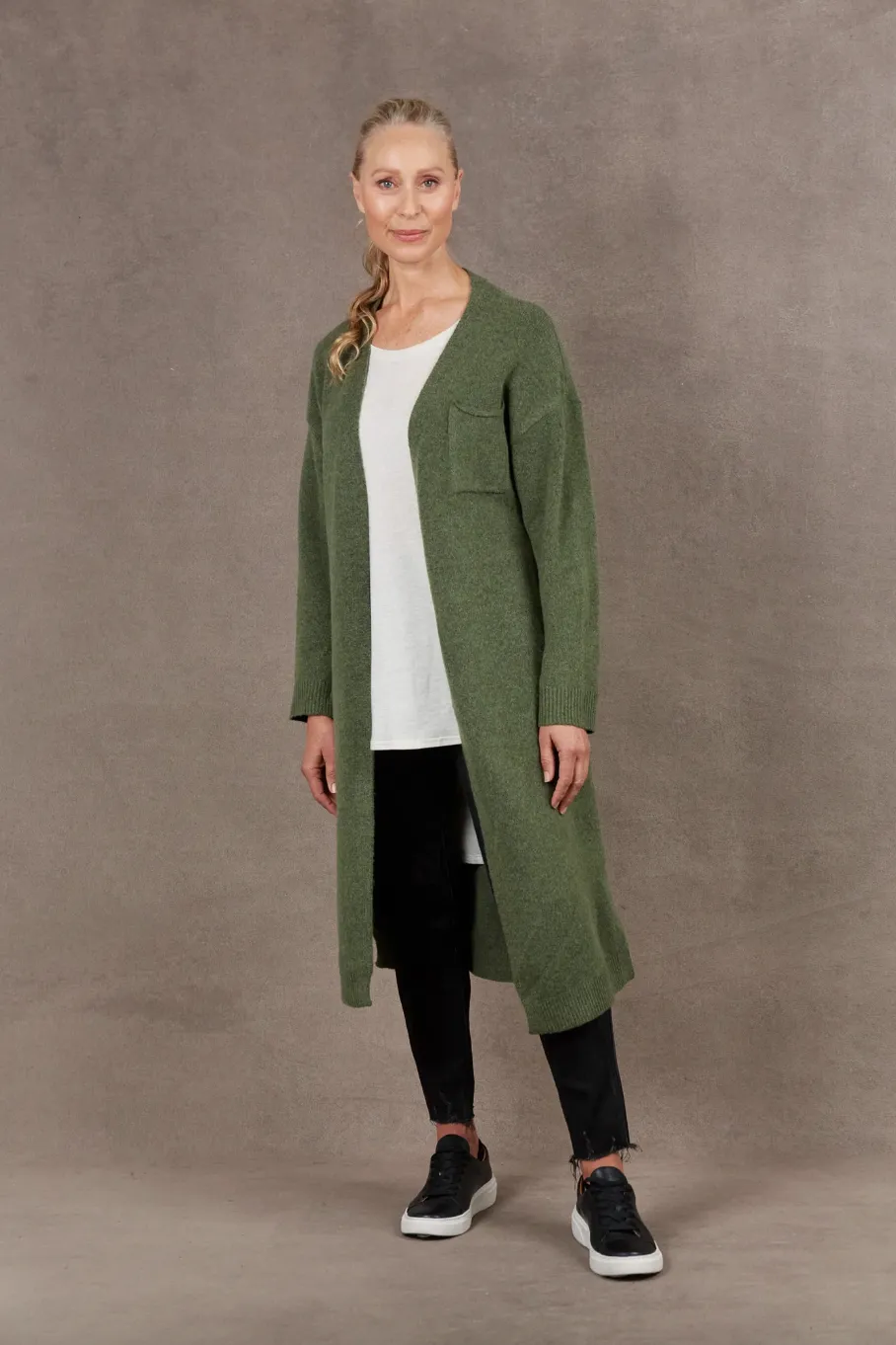 Paarl Longline Cardigan, Moss