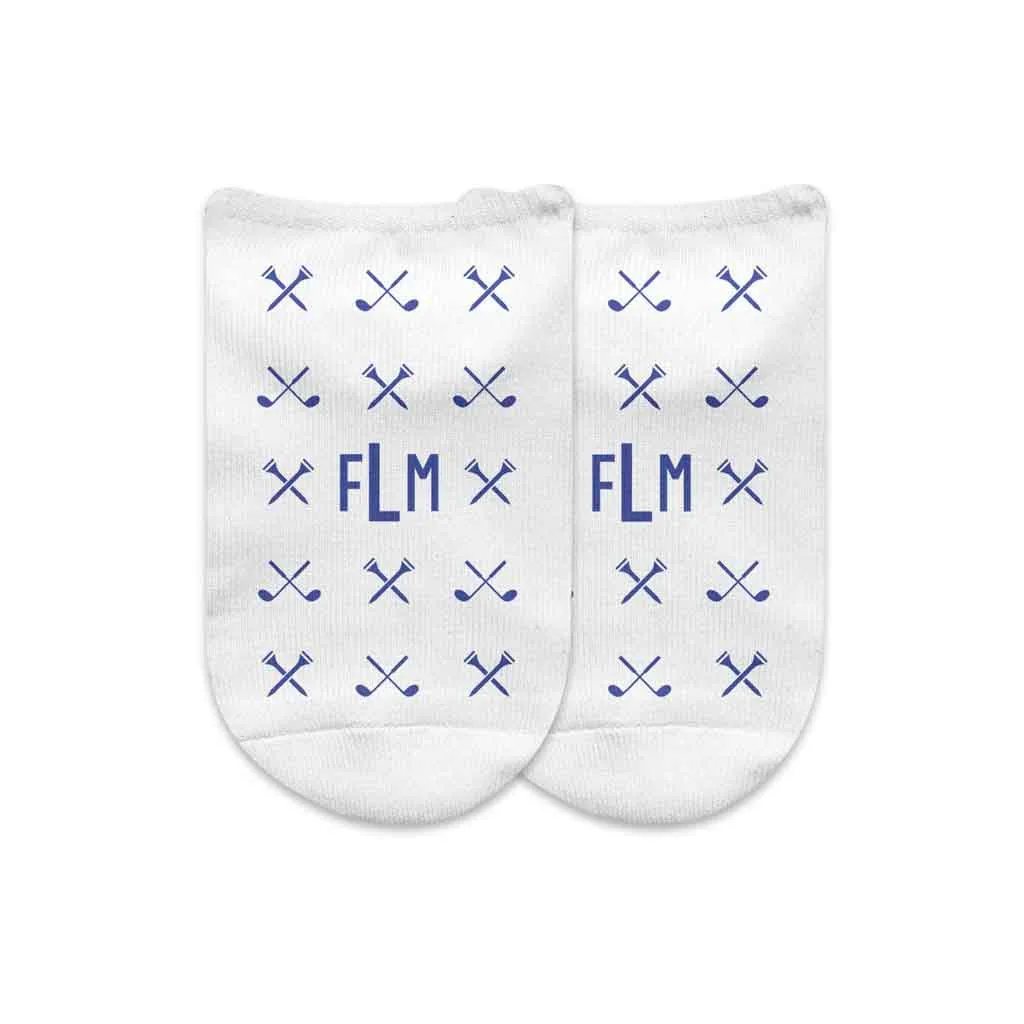 Personalized Sock Gift Box with Monogram Golf Design