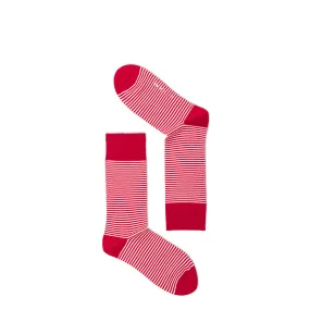 PIN STRIPE SOCKS - RED AND WHITE PIN STRIPE