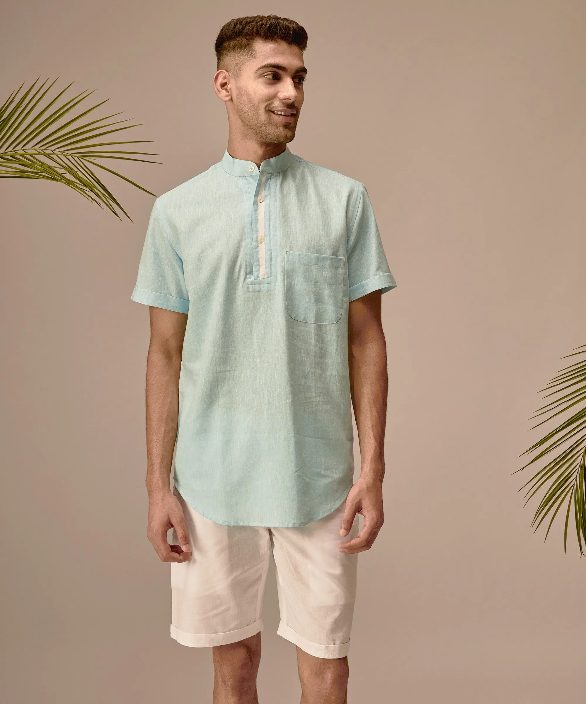 Powder Blue Popover Shirt