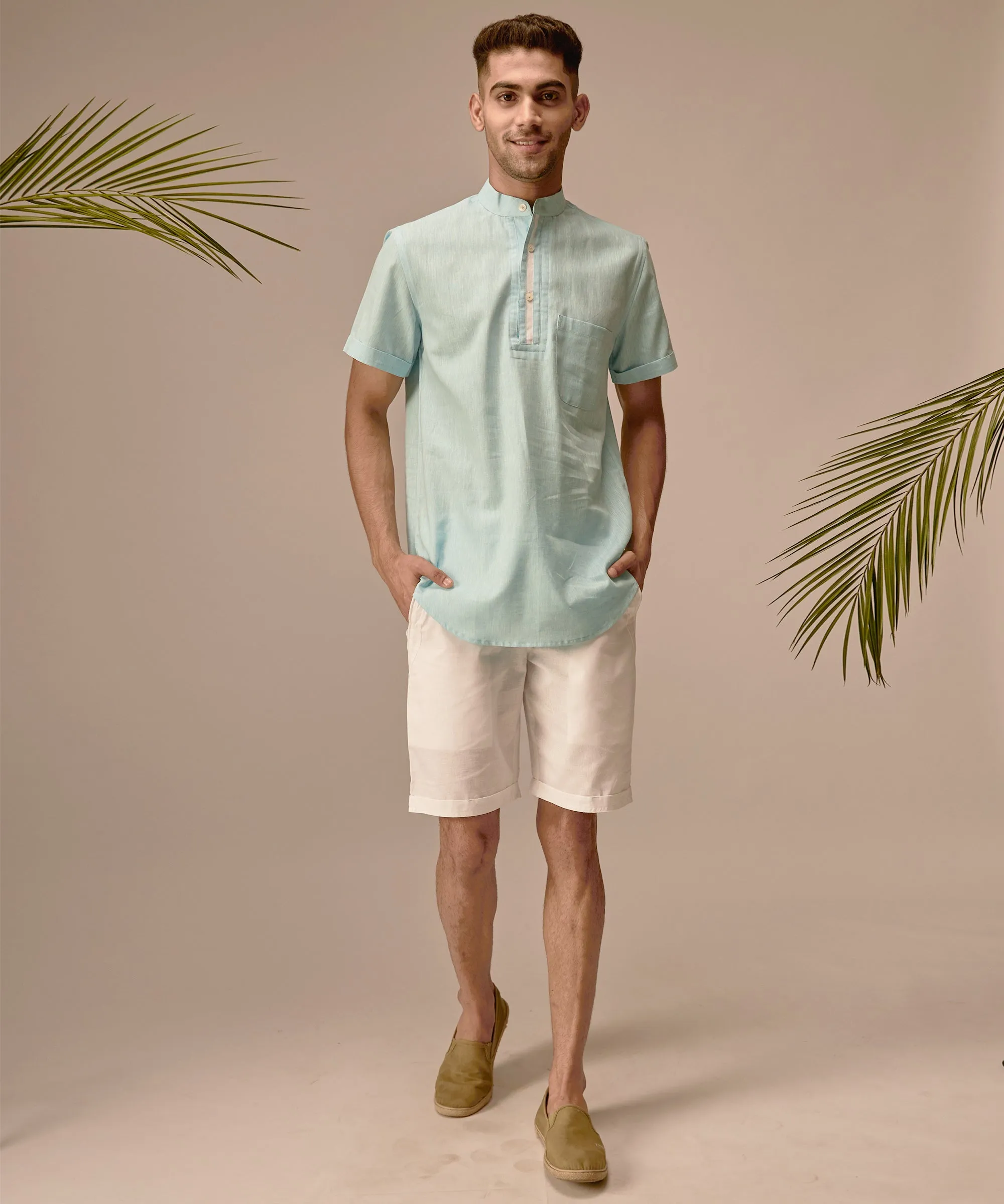 Powder Blue Popover Shirt