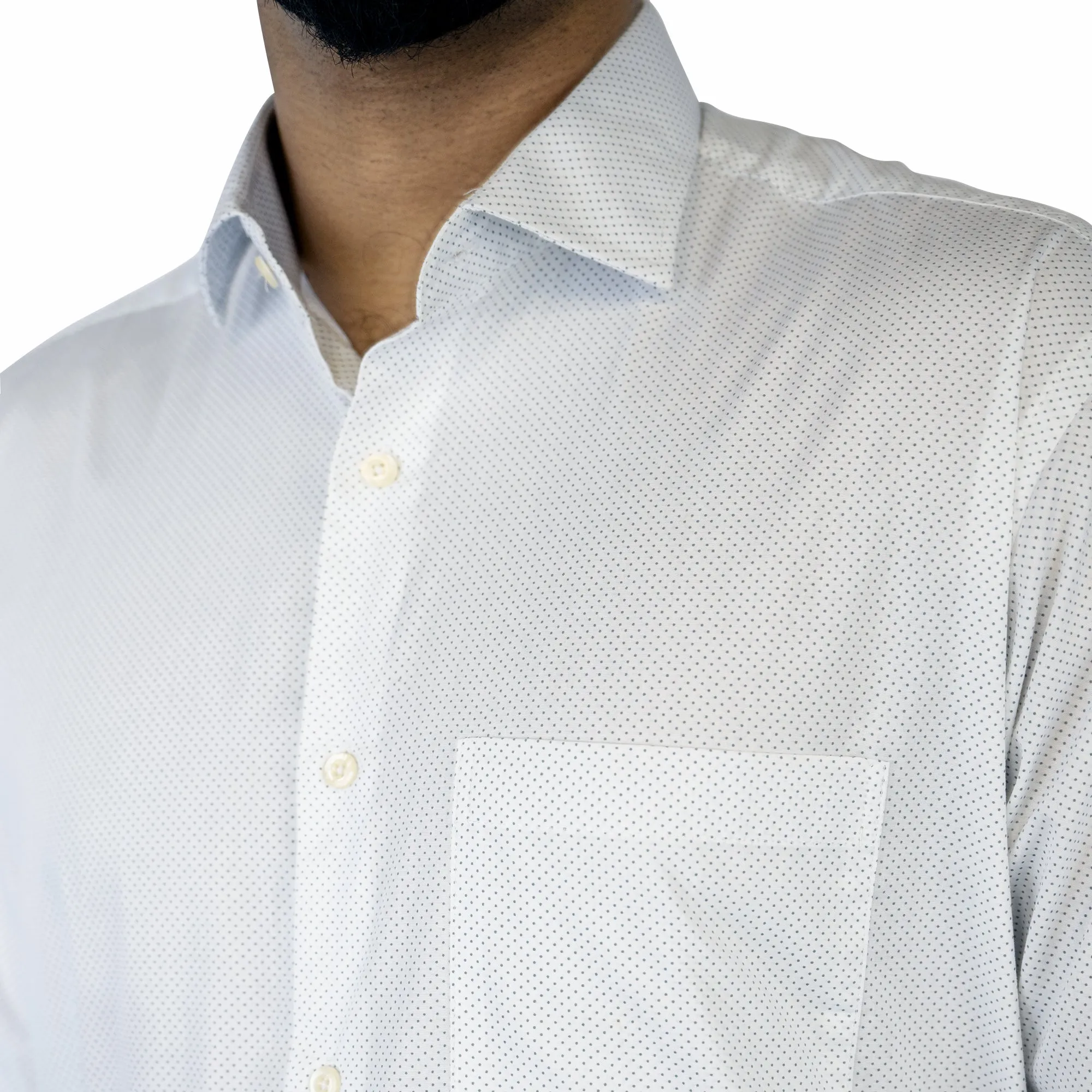 Premium spotted white formal shirt