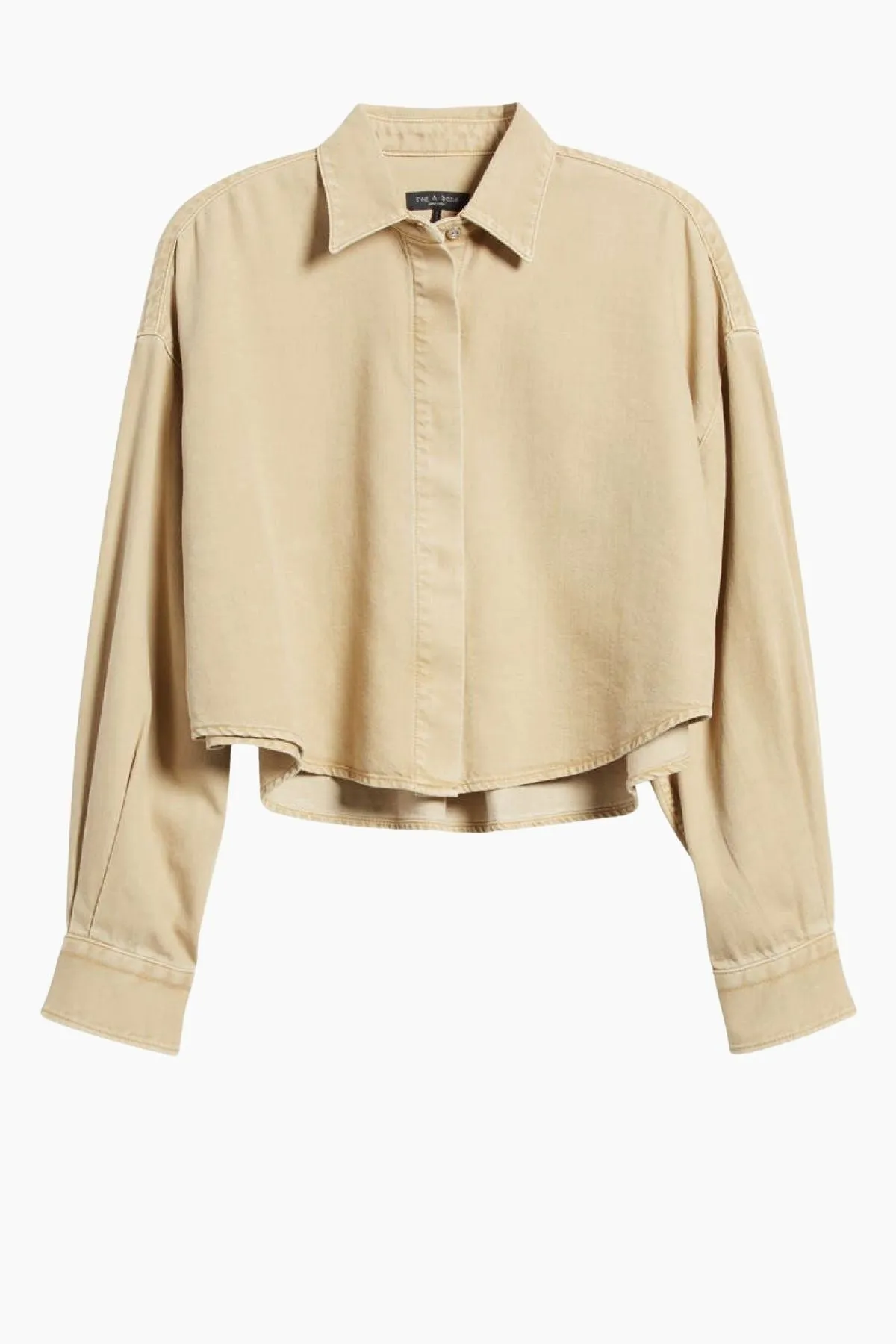 Rag & Bone Ultra Featherweight Beatrice Cropped Shirt - Beige