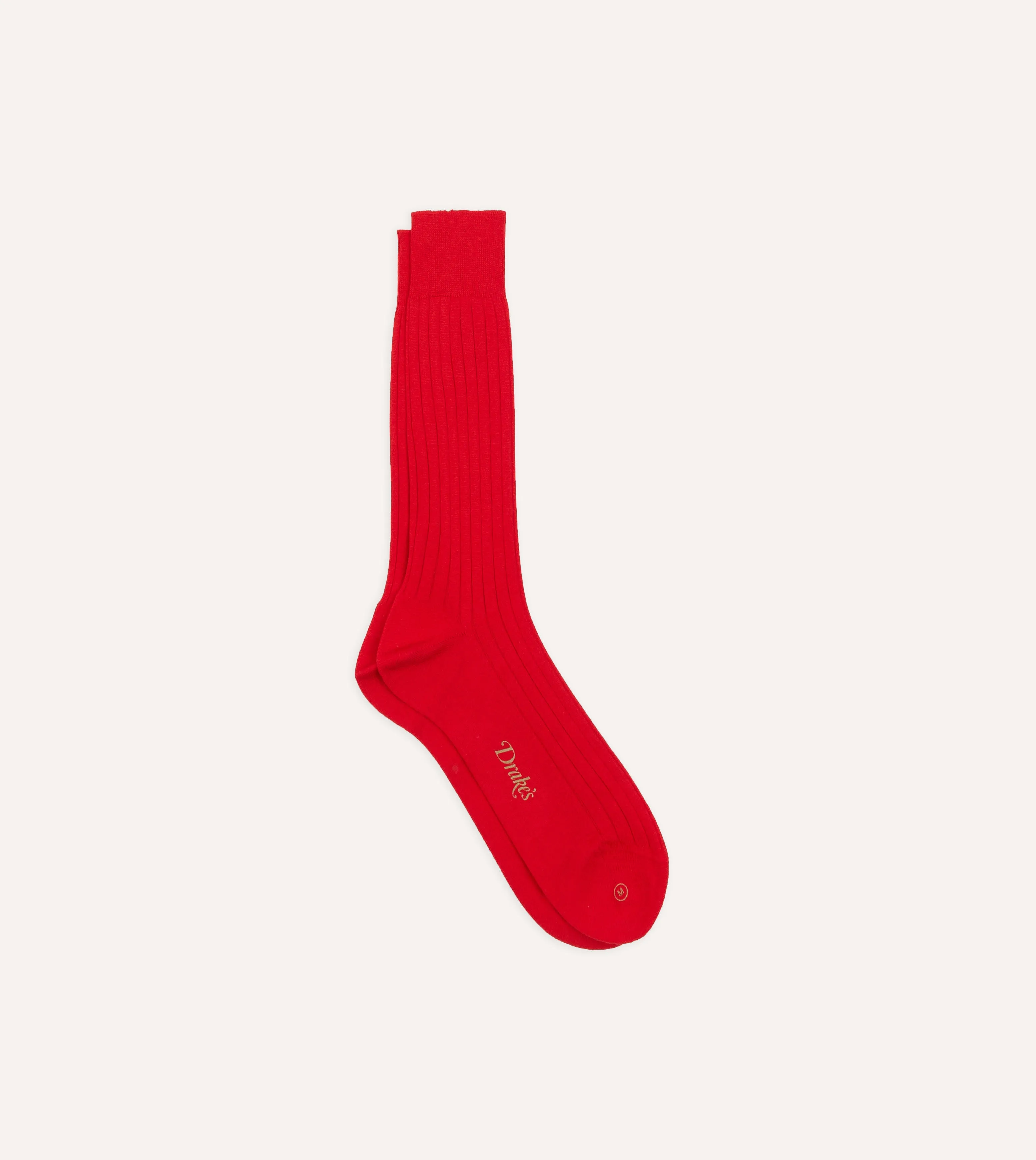 Red Cotton Mid-Calf Socks