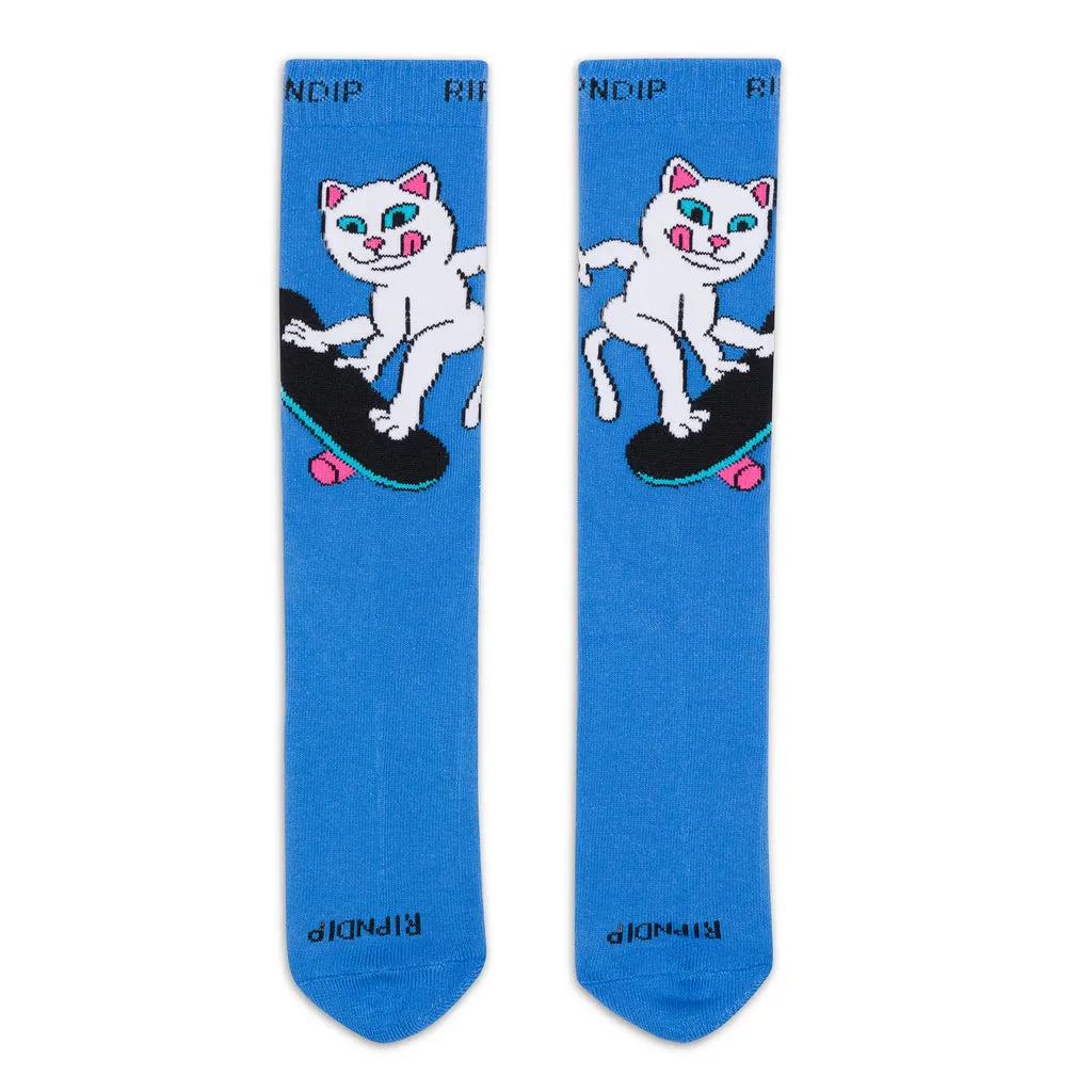 RIPNDIP SKATER NERM SOCKS-SLATE BLUE