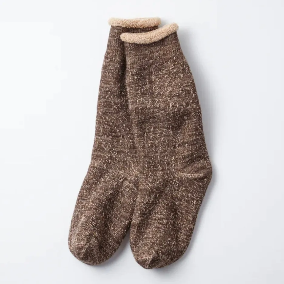 ROTOTO Double Face Socks Dark Brown Brown