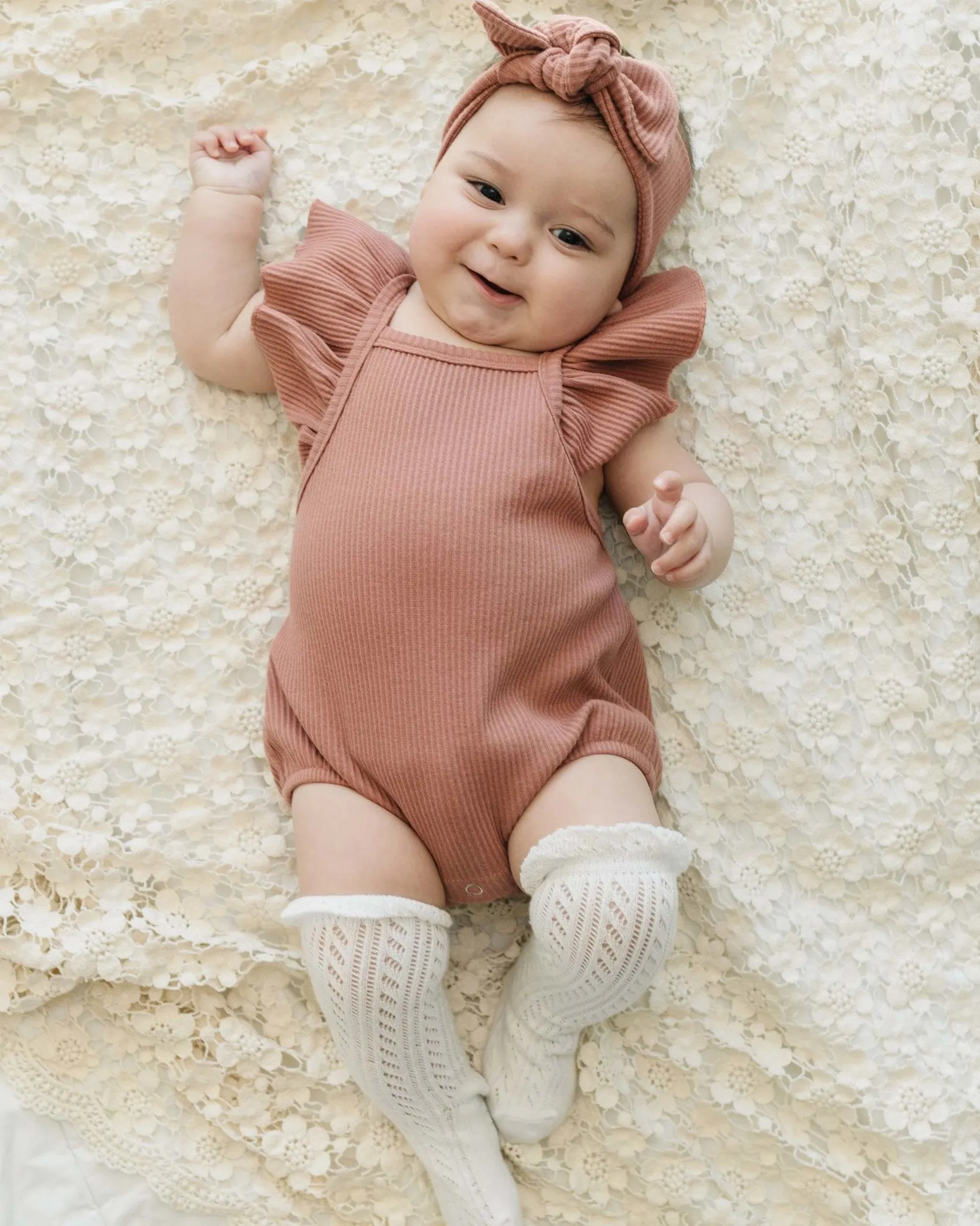 Ruffle Top Knee High Socks