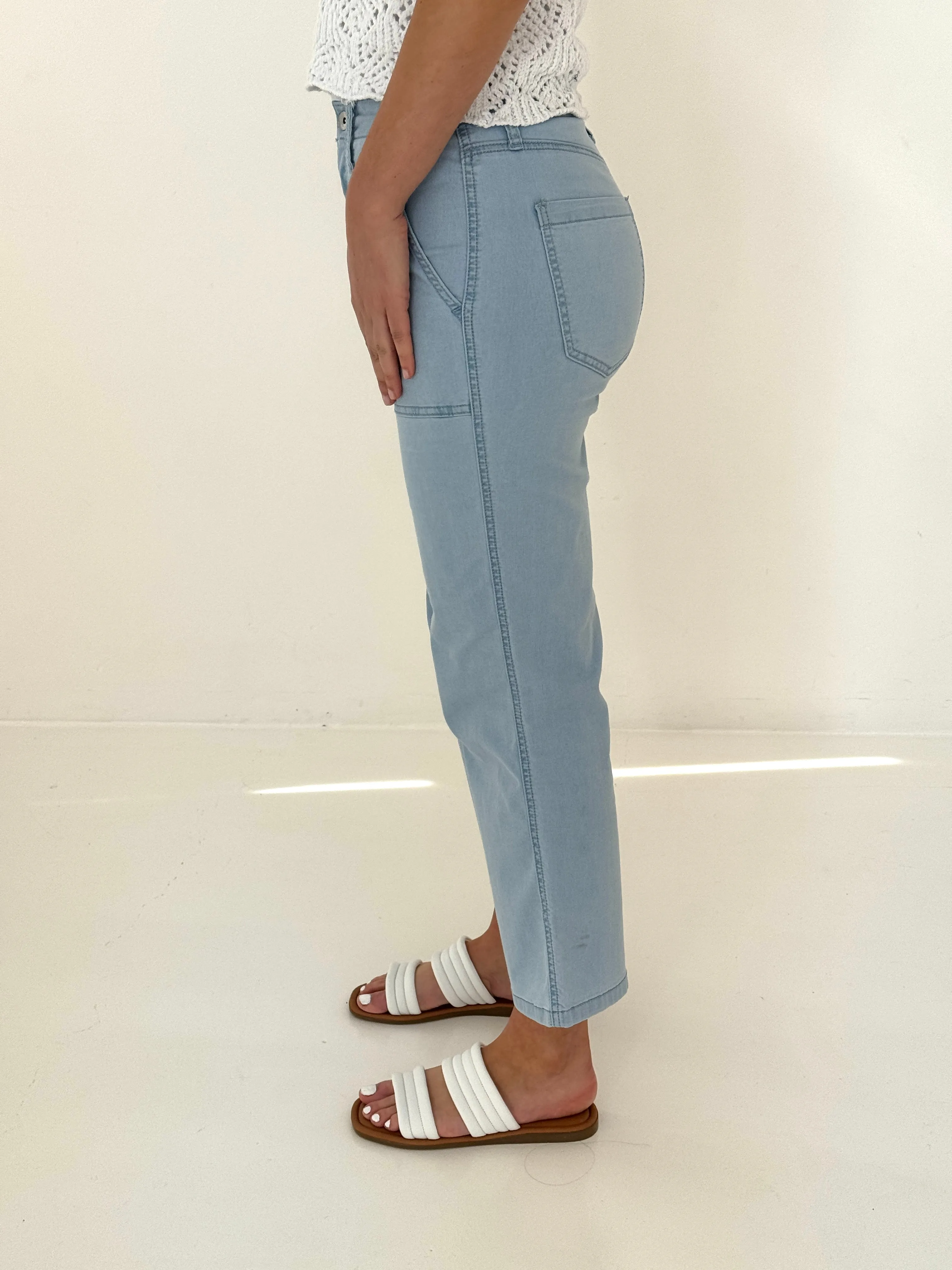 Sanctuary Vacation Crop Pants in Ultra Pale