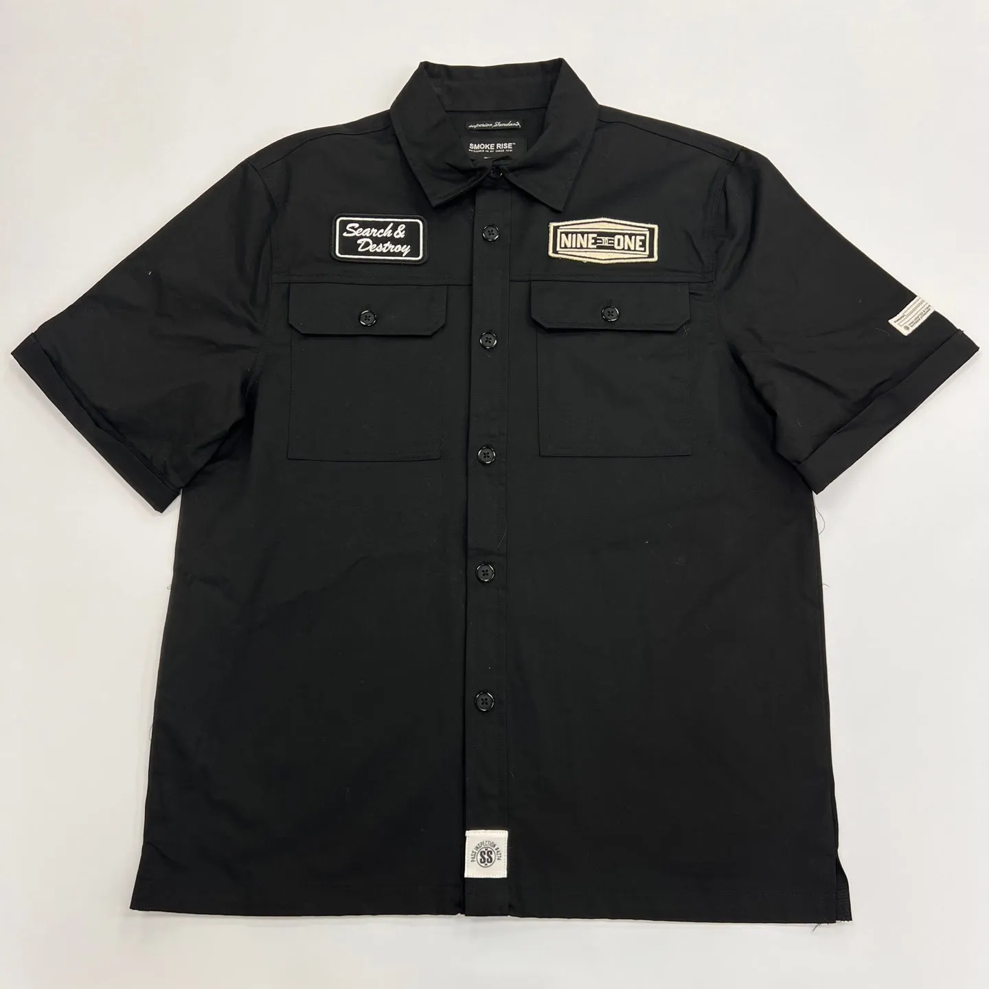 SMOKE RISE Graphic Embroidery Woven Shirts