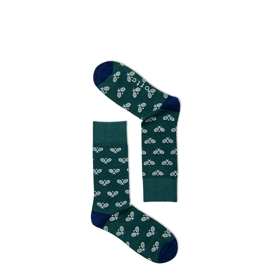 TENNIS RACQUETS SOCKS- DARK GREEN