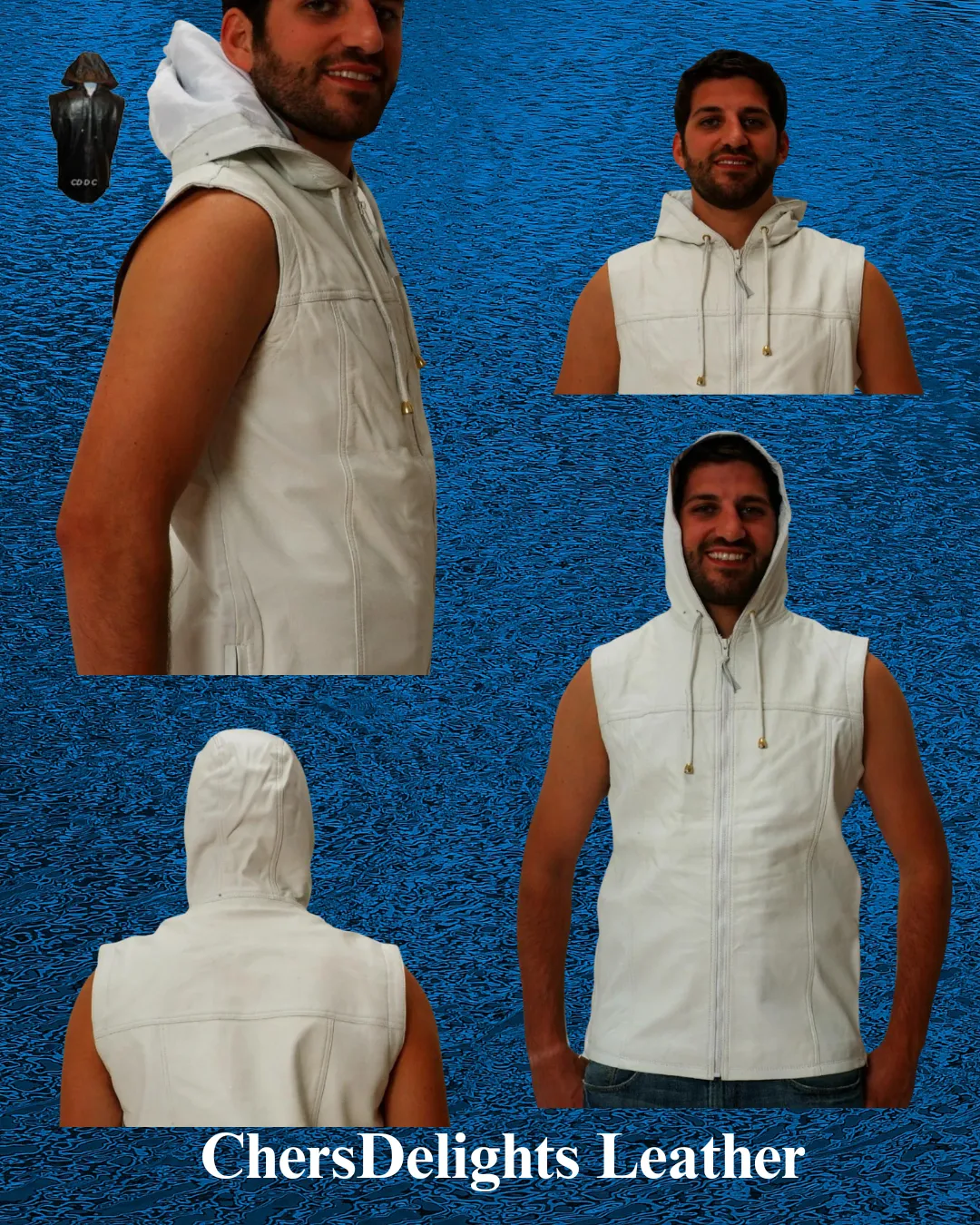 White Leather Vest Mens