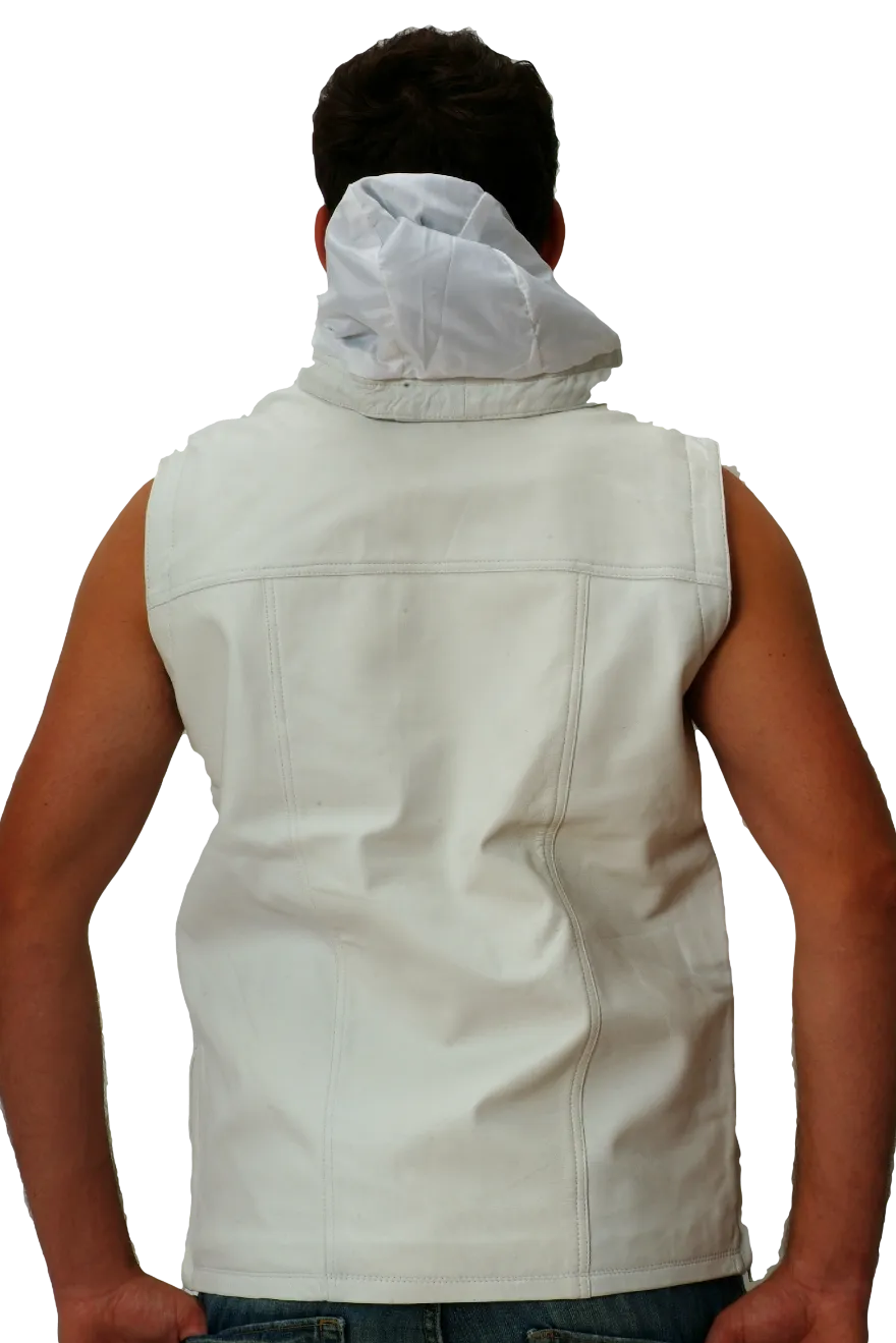 White Leather Vest Mens