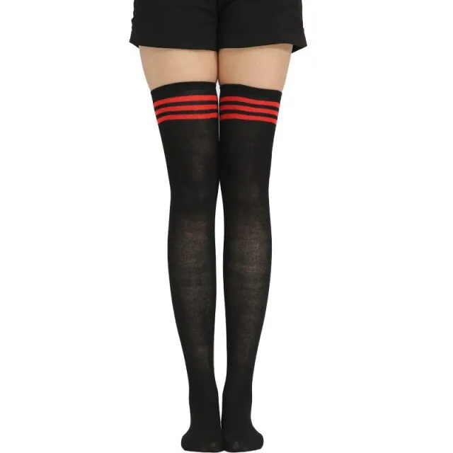 Woman Popular High Socks Long Striped Stockings Sexy Women Thigh High Socks