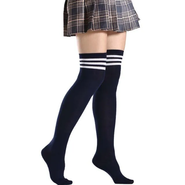 Woman Popular High Socks Long Striped Stockings Sexy Women Thigh High Socks