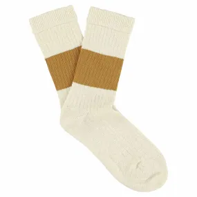 Women Melange Band Socks - Ecru / Mustard