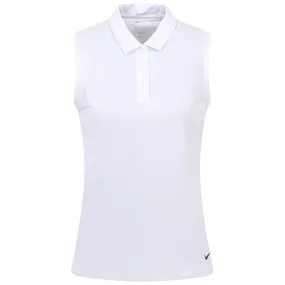 Womens Dri-FIT Victory Sleeveless Solid Polo White - SS24