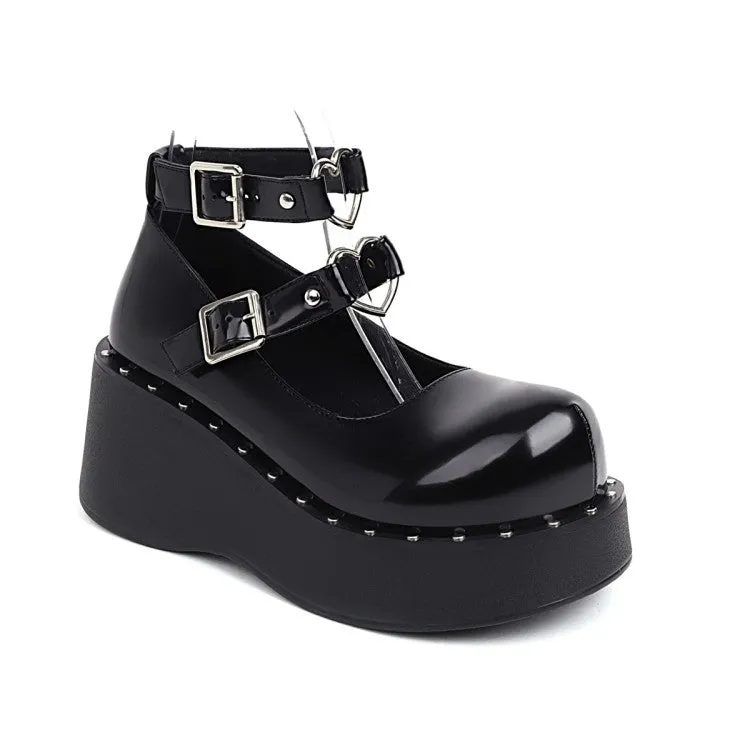 Women's Love-shaped Platform Wedge Heels Shoes