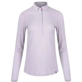 Womens Scotscraig LS Polo Silver Fog Melange - 2024