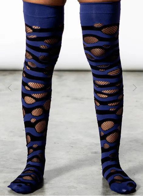 Midnight Black Wretched Soul Distress Socks - Stylish Distressed Design for Ultimate Comfort