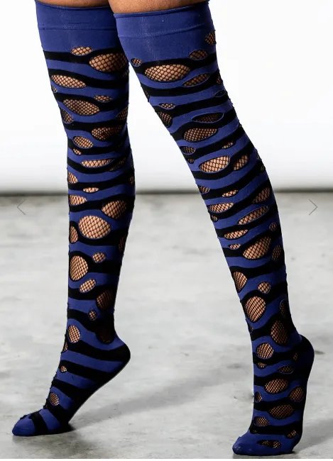 Midnight Black Wretched Soul Distress Socks - Stylish Distressed Design for Ultimate Comfort