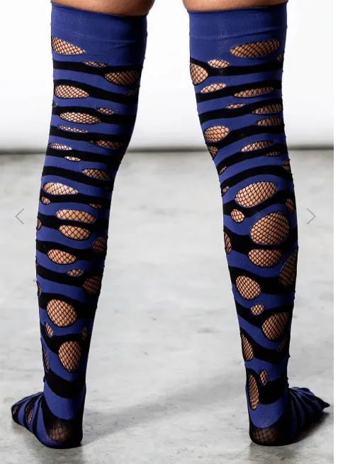 Midnight Black Wretched Soul Distress Socks - Stylish Distressed Design for Ultimate Comfort