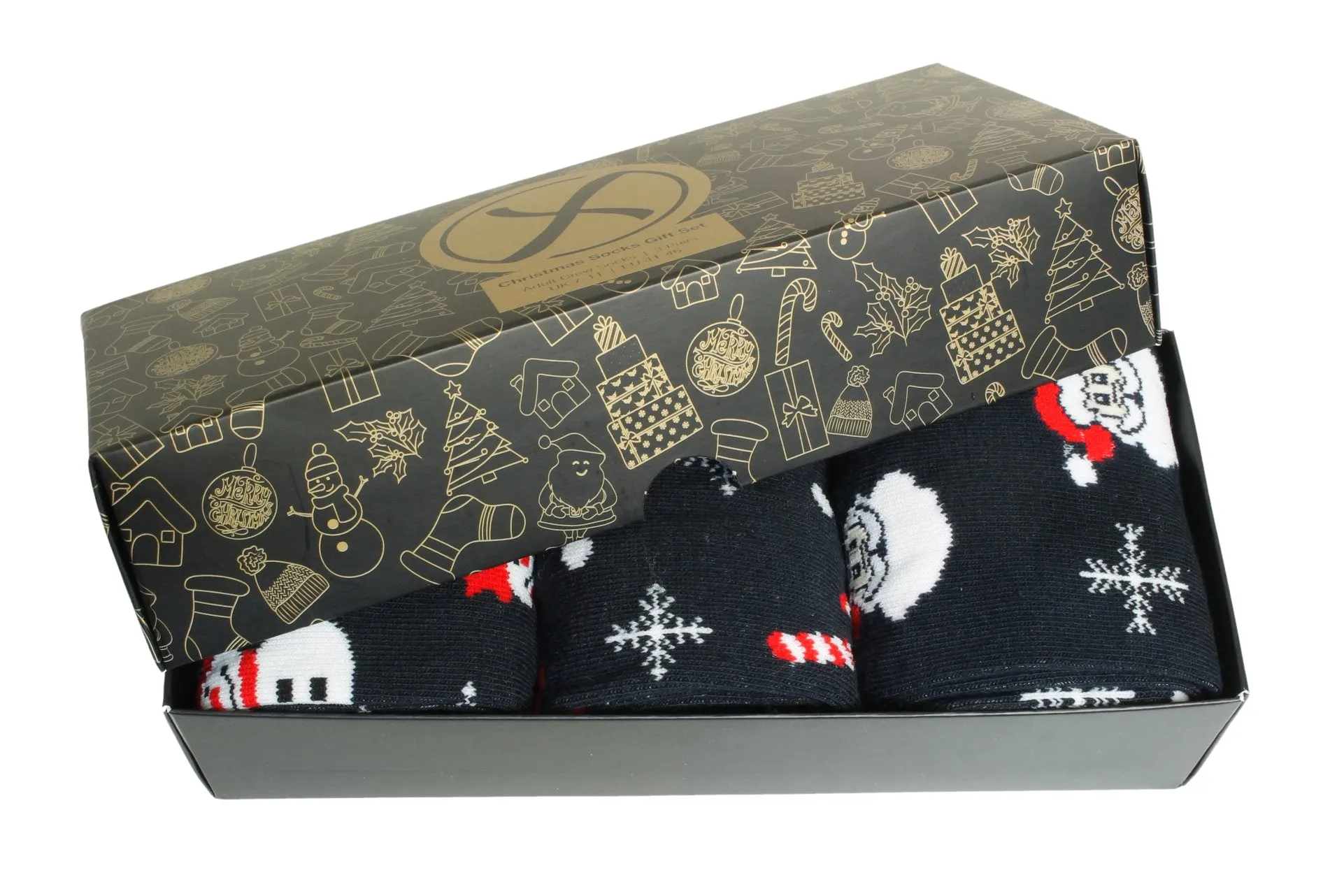 Xact Mens Christmas Xmas Socks Gift Box - UK 7-11 (3-Pack)