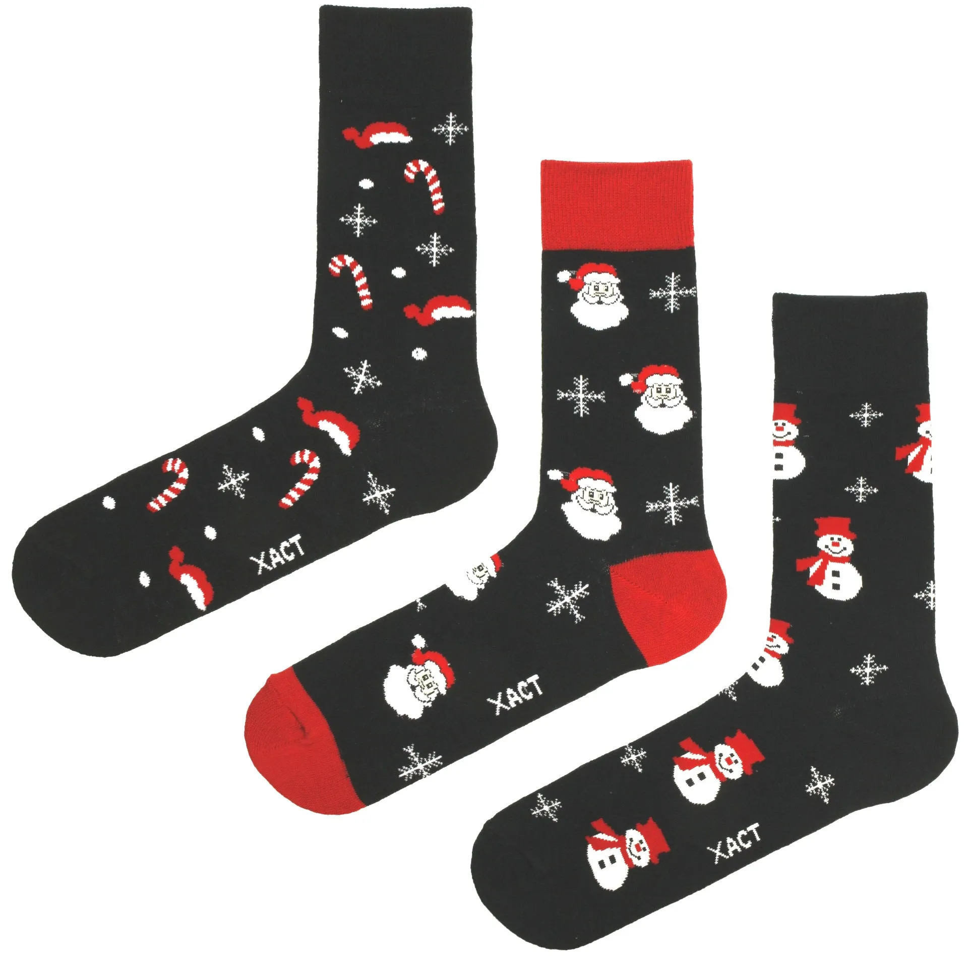 Xact Mens Christmas Xmas Socks Gift Box - UK 7-11 (3-Pack)