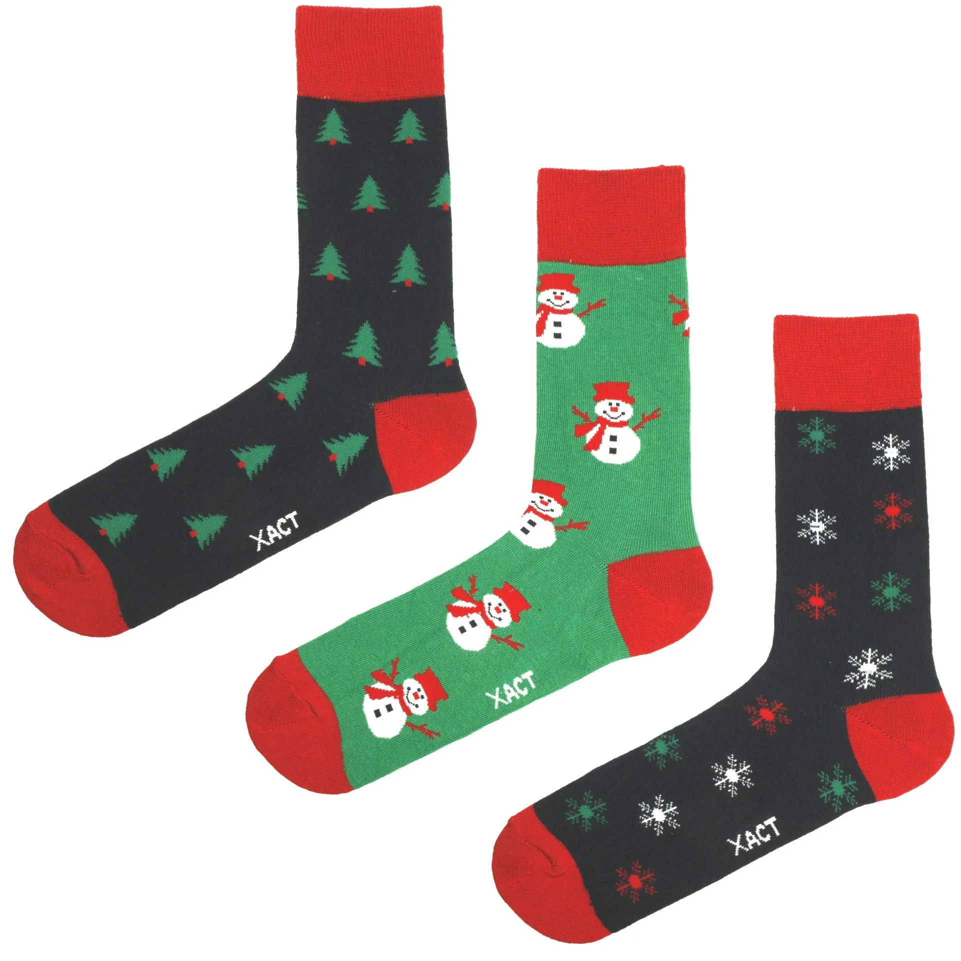 Xact Mens Christmas Xmas Socks Gift Box - UK 7-11 (3-Pack)